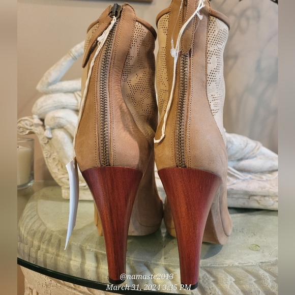 $875 Vintage Ugg Anetea Italian Collection 2012 Suede Leather Fur Shearling #746 - Picture 5 of 17